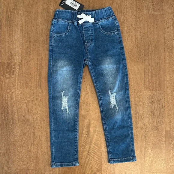 Stylish Kids Denim Jeans - Blue and Gray - Picture 4 of 9